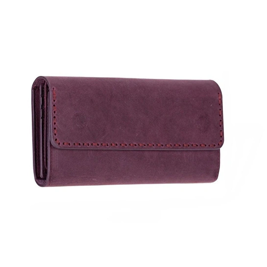 Bloominbag Aura Mulberry Wine Hakiki Deri Telefon Bölmeli Kadın Cüzdanı