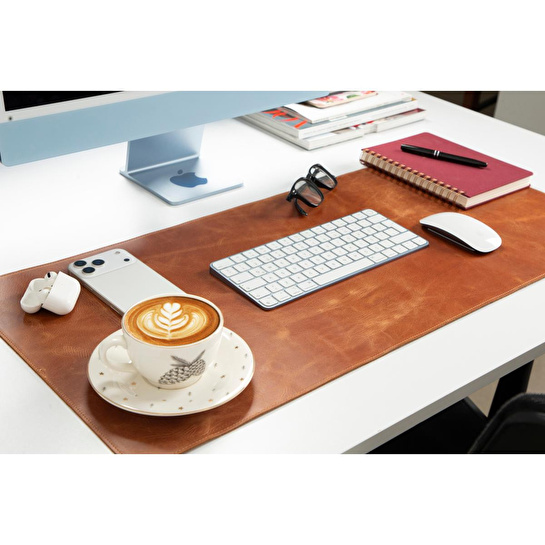 Bloominbag Atelier 91 Golden Tan Leather Desk Mat - Medium