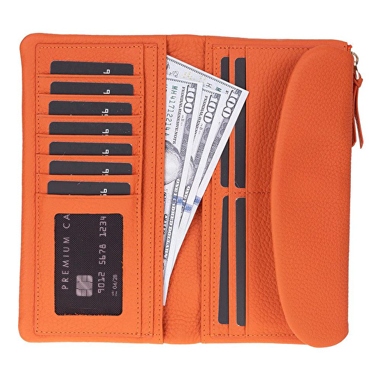 Bloominbag Élia Pebble Orange Large Deri Kadın Cüzdan & Clutch