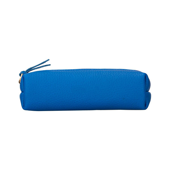 Bloominbag Bloombox Aqua Cyan Hakiki Deri Kalem & Makyaj Çantası