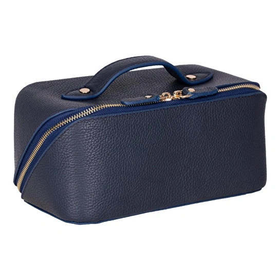 Bloominbag Ella Terra Navy Deri Seyahat Ve Makyaj Çantası