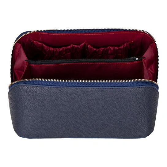 Bloominbag Ella Terra Navy Deri Seyahat Ve Makyaj Çantası