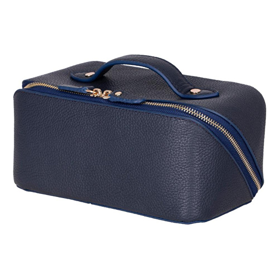 Bloominbag Ella Terra Navy Deri Seyahat Ve Makyaj Çantası