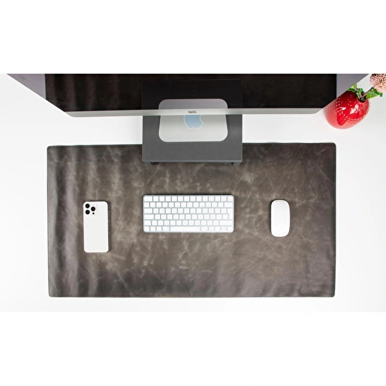 Bloominbag Atelier 91 Ash Gray Leather Desk Mat - Large