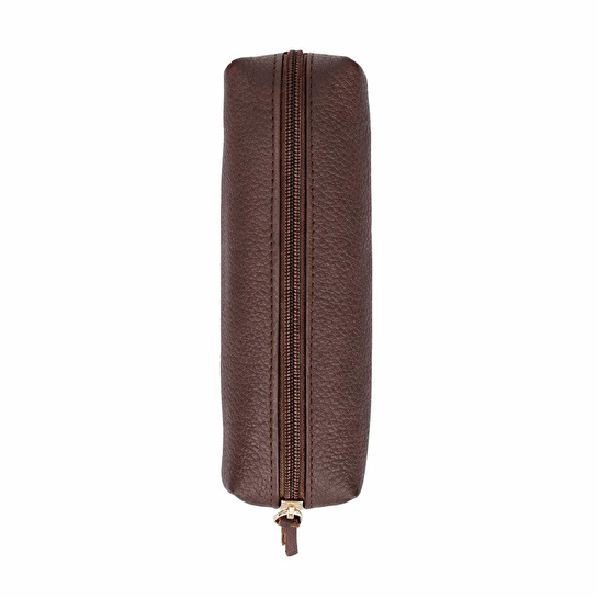 Bloominbag Bloombox Espresso Brown Hakiki Deri Kalem & Makyaj Çantası