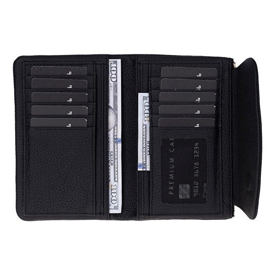 Bloominbag Élia Noir Black Medium Deri Kadın Cüzdan & Clutch