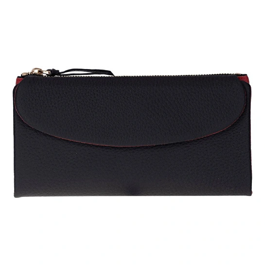 Bloominbag Élia Double Band Noir Black-red Large Deri Kadın Cüzdan & Clutch