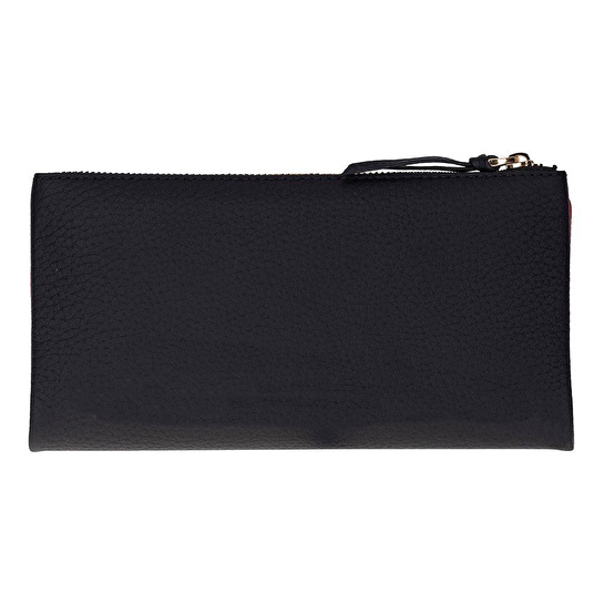 Bloominbag Élia Double Band Noir Black-red Large Deri Kadın Cüzdan & Clutch