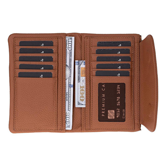 Bloominbag Élia Warm Tan Medium Deri Kadın Cüzdan & Clutch