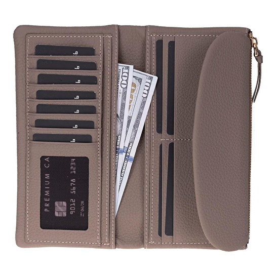 Bloominbag Élia Mink Taupe Large Deri Kadın Cüzdan & Clutch