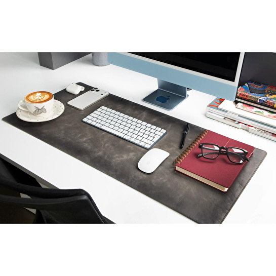 Bloominbag Atelier 91 Ash Gray Leather Desk Mat - Medium