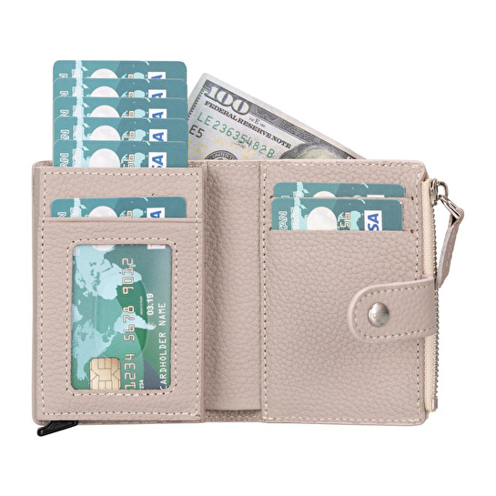 Bloominbag Siena Desert Sand Mekanizmalı Deri Cüzdan & Kartlık (rfid Korumalı)