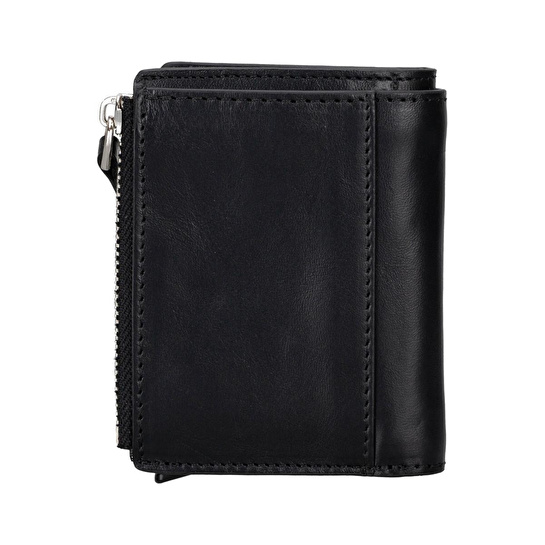 Bloominbag Siena Noir Black Mekanizmalı Deri Cüzdan & Kartlık (rfid Korumalı)