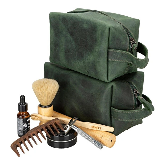 Bloominbag Voyage Cypress Green Hakiki Deri Dopp Kit – X Large