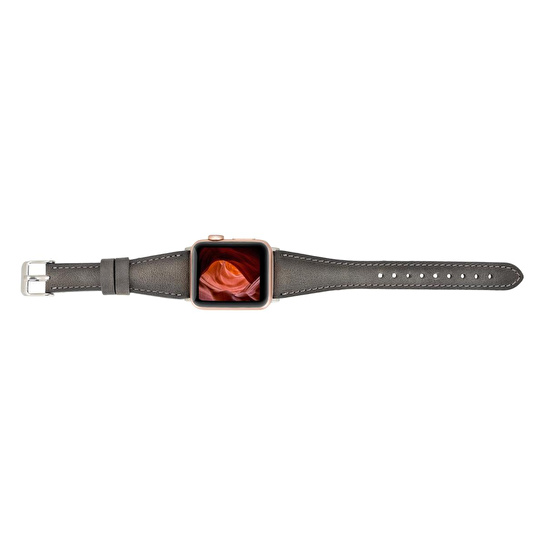 Bloominbag Bloomband Signature Stone Gray Leather Apple Watch Band - 44/45/46/49mm