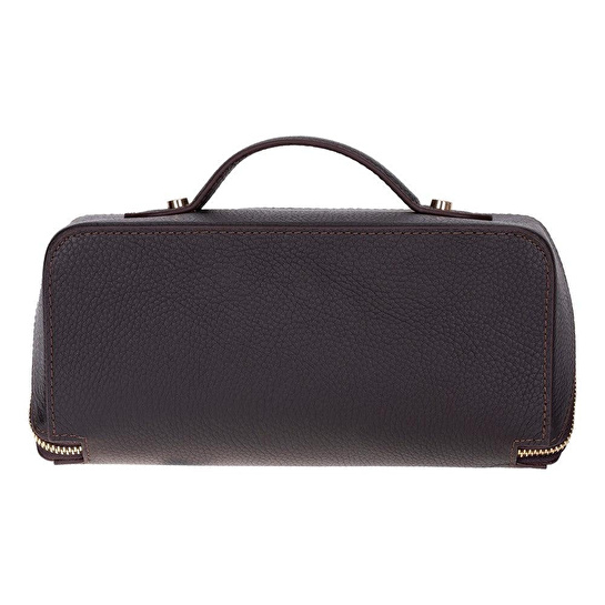 Bloominbag Ella Terra Espresso Brown Deri Seyahat Ve Makyaj Çantası