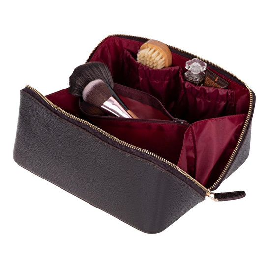 Bloominbag Ella Terra Espresso Brown Deri Seyahat Ve Makyaj Çantası