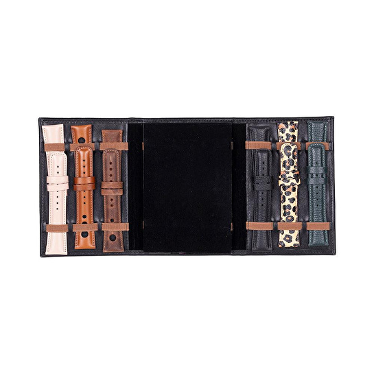 Bloominbag Bloomband Noir Black Akıllı Saat Çantası - Triple Deri Saat Kordonu Organizer