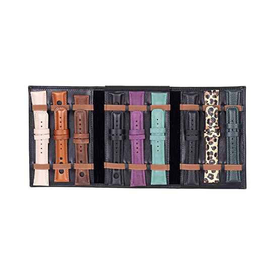 Bloominbag Bloomband Noir Black Akıllı Saat Çantası - Triple Deri Saat Kordonu Organizer