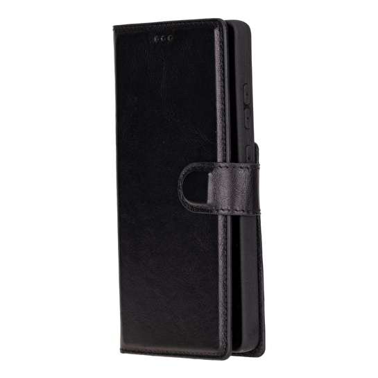 Bloominbag Valeno Noir Black Deri Samsung Galaxy S25 Ultra(6.9”) Manyetik Ayrılabilir Cüzdanlı Telefon Kılıfı