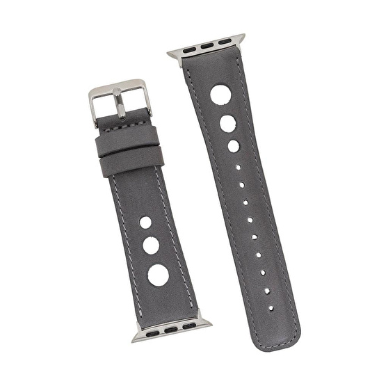 Bloominbag Alpine Stone Gray Hakiki Deri Apple Watch Kordonu - 44/45/46/49mm