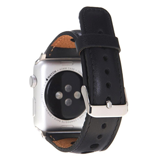 Bloominbag Alpine Noir Black Hakiki Deri Apple Watch Kordonu - 44/45/46/49mm