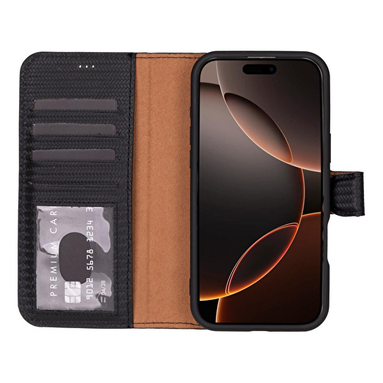 Bloominbag Aurel Magna Graphene Black Deri Iphone 16 Pro (6.3