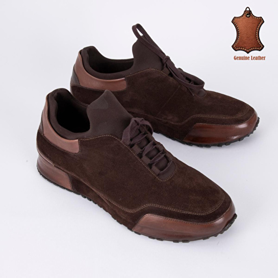 Bloominbag Verona Sneaker Soft Camel Premium Hakiki Aniline & Suede Deri Erkek Ayakkabı- 43 Numara