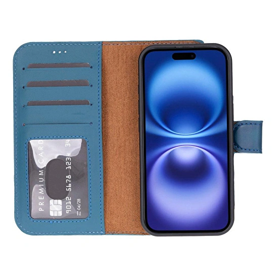 Bloominbag Bloomcase Royal Navy Hakiki Deri Iphone 17 (6.3