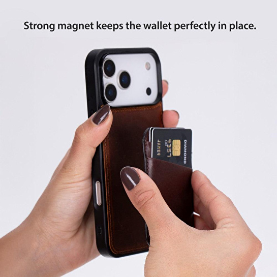 Bloominbag Linea Fit Cc Deep Espresso Leather Magsafe Card Holder