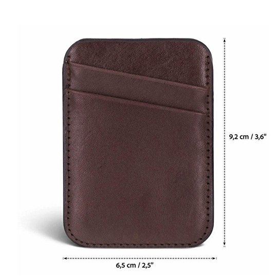 Bloominbag Linea Fit Cc Deep Espresso Leather Magsafe Card Holder