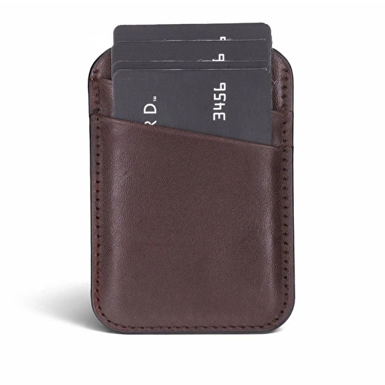 Bloominbag Linea Fit Cc Deep Espresso Leather Magsafe Card Holder
