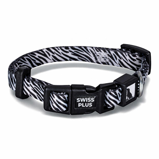 Bloominbag Swissplus Urban Paws Zebra Noir Recycled Köpek Tasması - 10 Mm