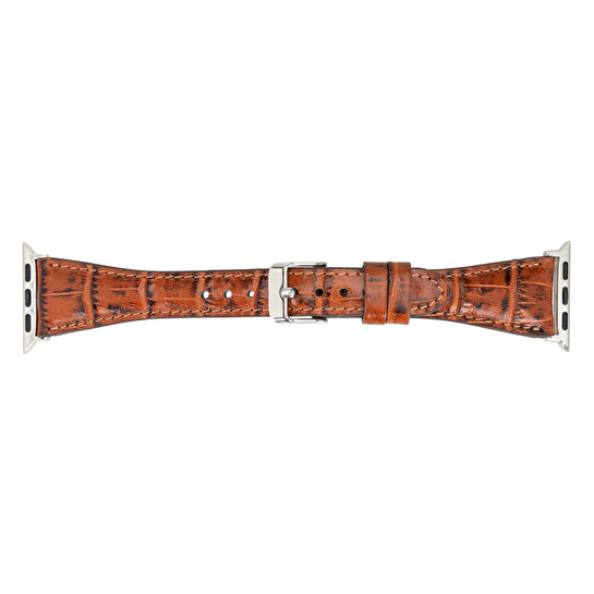 Bloominbag Bloomband Signature Croc Brown Leather Apple Watch Band - 44/45/46/49mm