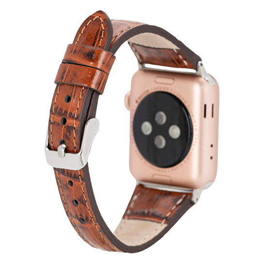 Bloominbag Bloomband Signature Croc Brown Leather Apple Watch Band - 44/45/46/49mm