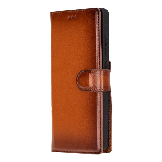 Bloominbag Valeno Warm Tan Deri Samsung Galaxy S25 Ultra(6.9”) Manyetik Ayrılabilir Cüzdanlı Telefon Kılıfı