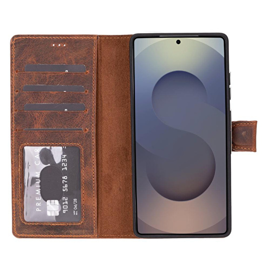 Bloominbag Valeno Saddle Heritage Deri Samsung Galaxy S25 Ultra(6.9”) Manyetik Ayrılabilir Cüzdanlı Telefon Kılıfı