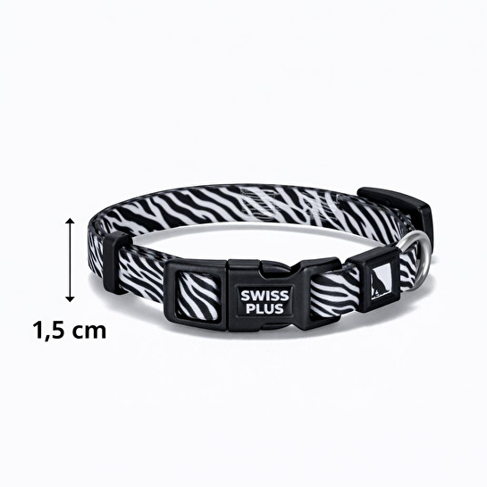 Bloominbag Swissplus Urban Paws Zebra Noir Recycled Köpek Tasması - 15 Mm