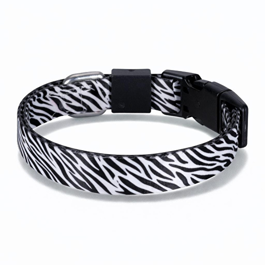 Bloominbag Swissplus Urban Paws Zebra Noir Recycled Köpek Tasması - 15 Mm