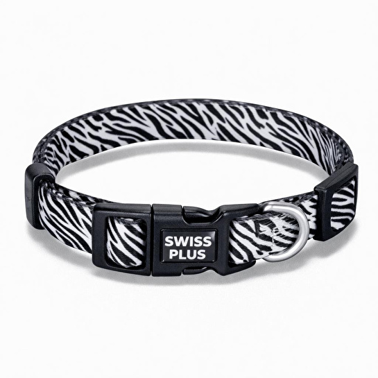 Bloominbag Swissplus Urban Paws Zebra Noir Recycled Köpek Tasması - 15 Mm