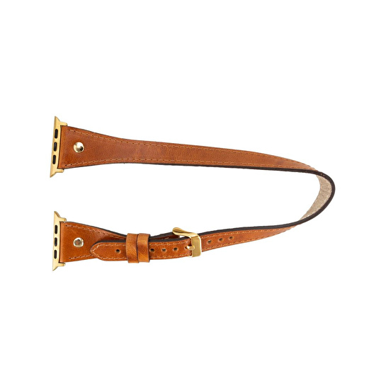 Bloominbag Alpine Double Tour Mocca Brown Hakiki Deri Apple Watch Kordonu - 44/45/46/49mm
