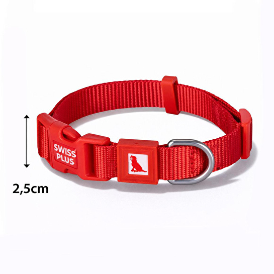 Bloominbag Swissplus Urban Paws Köpek Tasması – Crimson Red | Ayarlanabilir, Dayanıklı, Hafif-25mm