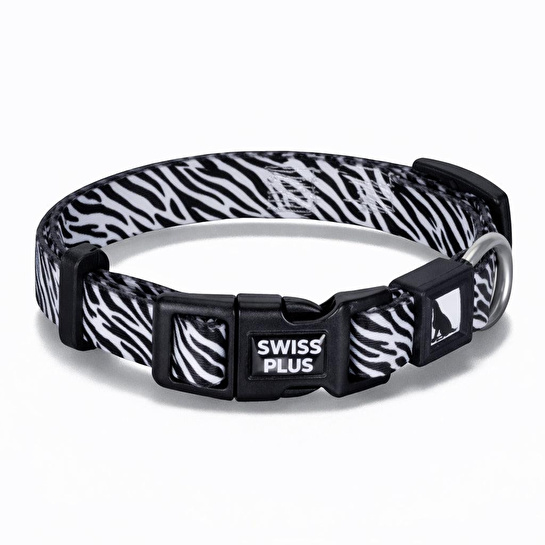 Bloominbag Swissplus Urban Paws Zebra Noir Recycled Köpek Tasması - 20 Mm