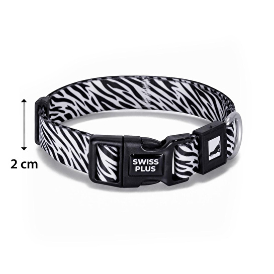 Bloominbag Swissplus Urban Paws Zebra Noir Recycled Köpek Tasması - 20 Mm