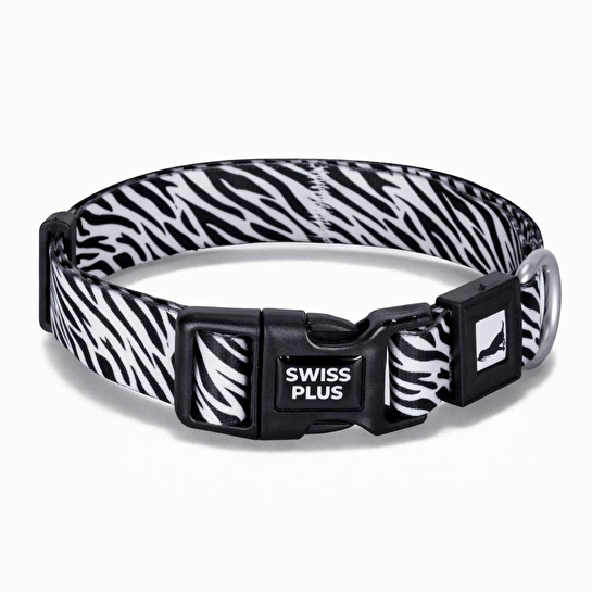 Bloominbag Swissplus Urban Paws Zebra Noir Recycled Köpek Tasması - 20 Mm