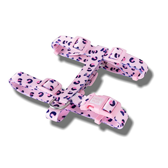 Bloominbag Swissplus Urban Paws Pink Leo Geri Dönüştürülmüş H-tipi Köpek Göğüs Tasması-m