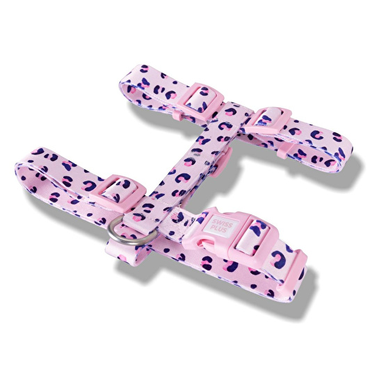 Bloominbag Swissplus Urban Paws Pink Leo Geri Dönüştürülmüş H-tipi Köpek Göğüs Tasması-l