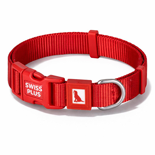 Bloominbag Swissplus Urban Paws Köpek Tasması – Crimson Red | Ayarlanabilir, Dayanıklı, Hafif-20mm