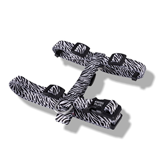 Bloominbag Swissplus Urban Paws Zebra Black Geri Dönüştürülmüş H-tipi Köpek Göğüs Tasması-m