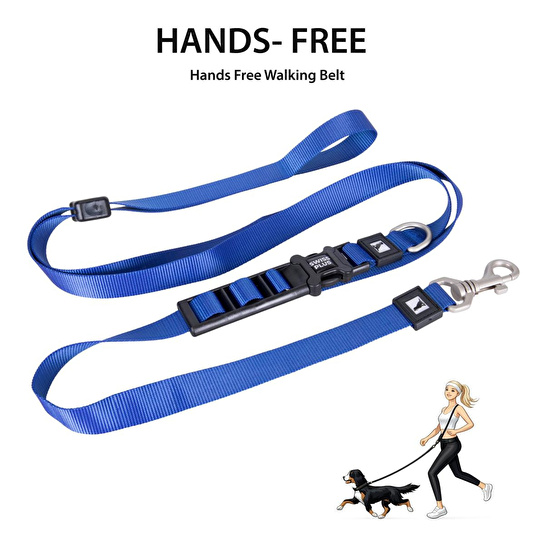 Bloominbag Swissplus Urban Paws Deep Ocena Blue Hands-free Ayarlanabilir Köpek Kordonu – 25mm